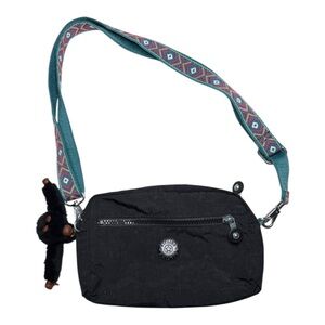 Kipling Black Nylon Medium Crossbody Bag